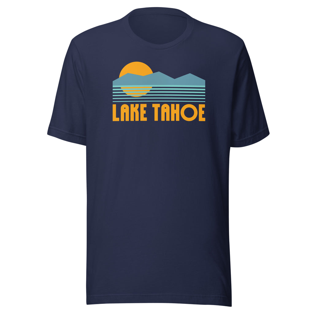 Lake Tahoe mountain sunset graphic t-shirt inspired by Sierra Nevada adventure travel