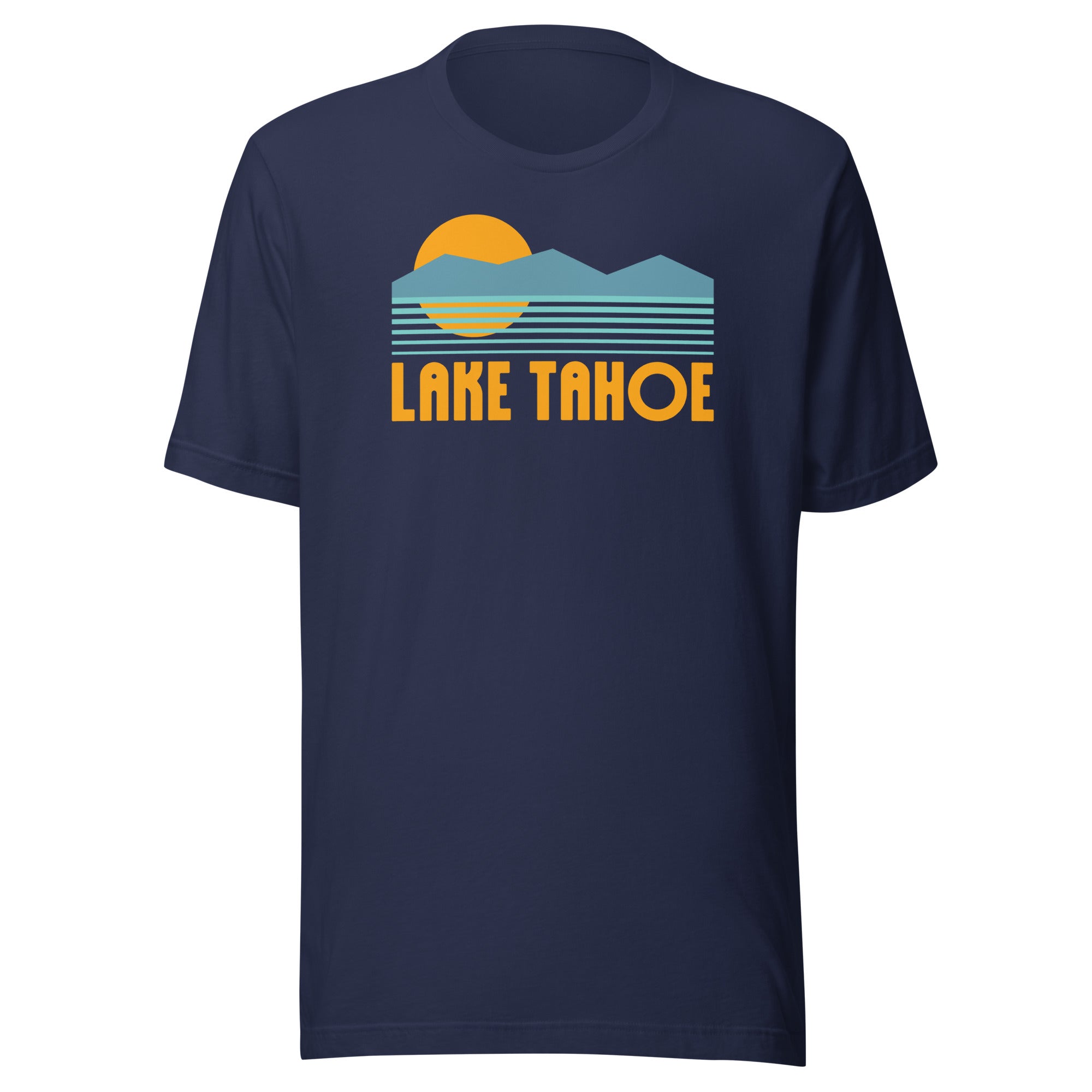 Lake Tahoe mountain sunset graphic t-shirt inspired by Sierra Nevada adventure travel